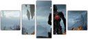 Ver imagem 2 de Quadro Decorativo Mass Effect Games Jogos Quartos Salas Interiores Mosaico 5 Peças Com Moldura