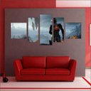 Ver imagem 3 de Quadro Decorativo Mass Effect Games Jogos Quartos Salas Interiores Mosaico 5 Peças Com Moldura