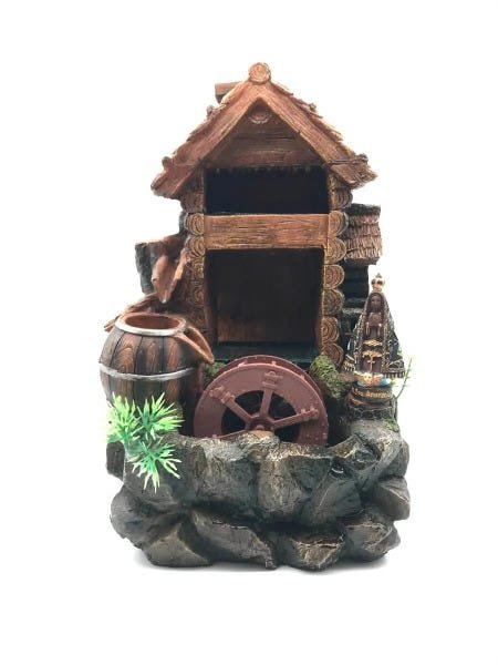 FONTE DE ÁGUA DECORATIVA RESINA RELIGIOSA COM SANTA - 2