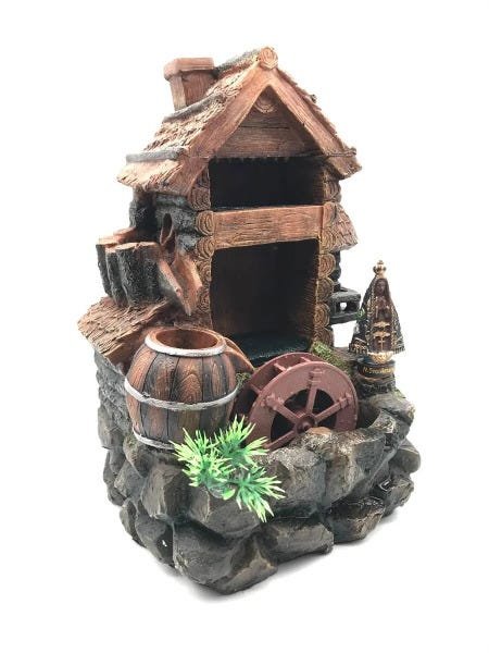 FONTE DE ÁGUA DECORATIVA RESINA RELIGIOSA COM SANTA - 1