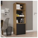 Ver imagem 2 de Armário Alto Escritório 1 Porta Recta Marrom Preto Caemmun