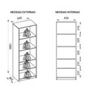 Ver imagem 5 de Armário Alto Escritório 1 Porta Recta Marrom Preto Caemmun