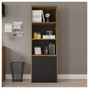 Ver imagem 1 de Armário Alto Escritório 1 Porta Recta Marrom Preto Caemmun