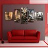 Quadro Decorativo Assassins Creed Games Jogos Quartos Salas Interiores Mosaico 5 Peças Com Moldura - 1