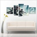 Ver imagem 3 de Quadro Decorativo Destiny Games Jogos Quartos Salas Interiores Mosaico 5 Peças Com Moldura
