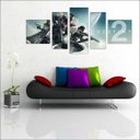 Ver imagem 1 de Quadro Decorativo Destiny Games Jogos Quartos Salas Interiores Mosaico 5 Peças Com Moldura