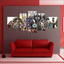 Ver imagem 2 de Quadro Decorativo Overwatch Games Jogos Quartos Salas Interiores Mosaico 5 Peças Com Moldura