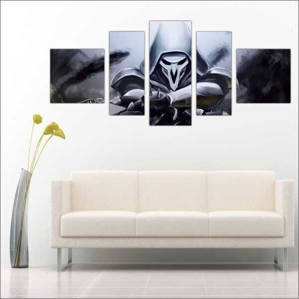 Quadro Decorativo Overwatch Games Jogos Quartos Salas Interiores Mosaico 5 Peças Com Moldura - 2