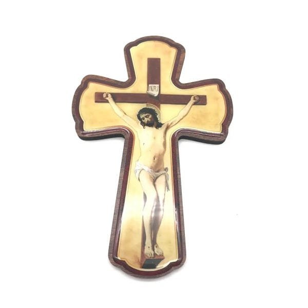 Crucifixo Cruz de Parede Jesus Crucificado Resinado - 2