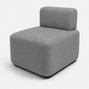 Ver imagem 1 de Poltrona Cubo Decorativa para Sala de Estar Linho:Linho Cinza