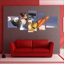 Ver imagem 2 de Quadro Decorativo Overwatch Games Jogos Quartos Salas Interiores Mosaico 5 Peças Com Moldura