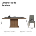 Ver imagem 3 de Conjunto Sala de Jantar Tampo de Vidro 6 Cadeiras Rustic/Preto/Silver Dinan Madesa