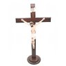 Crucifixo de Mesa Madeira Cristo Resina Base Grande 52 cm - 1