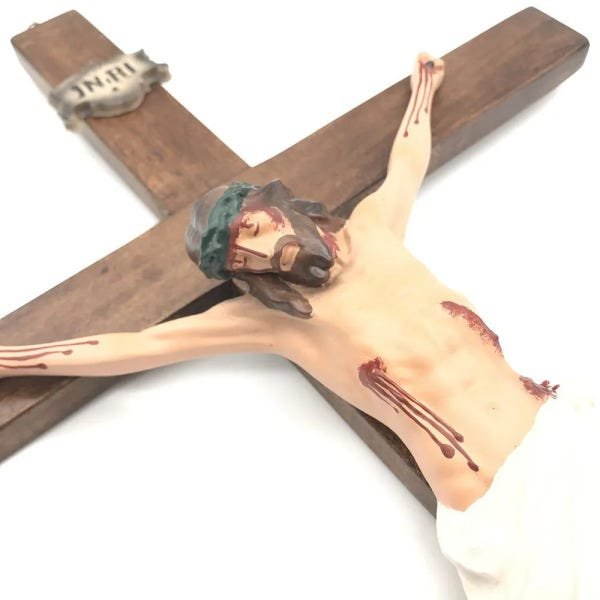 Crucifixo Grande de Parede Cristo em Resina 52 cm - 3