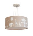 Ver imagem 1 de Lustre Pendente Safari Savana Cúpula Tecido 30x15cm 2 em 1: Cáqui