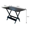 Ver imagem 5 de Jogo de Mesa com 4 Cadeiras de Madeira Dobrável 120x70 para Bar e Restaurante - Preto