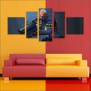 Ver imagem 2 de Quadro Decorativo Overwatch Games Jogos Quartos Salas Interiores Mosaico 5 Peças Com Moldura