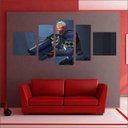 Ver imagem 4 de Quadro Decorativo Overwatch Games Jogos Quartos Salas Interiores Mosaico 5 Peças Com Moldura