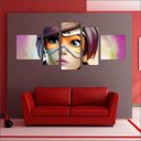 Ver imagem 2 de Quadro Decorativo Overwatch Games Jogos Quartos Salas Interiores Mosaico 5 Peças Com Moldura