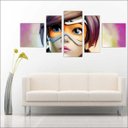 Ver imagem 1 de Quadro Decorativo Overwatch Games Jogos Quartos Salas Interiores Mosaico 5 Peças Com Moldura