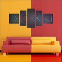 Ver imagem 4 de Quadro Decorativo Geek Nerd Games Jogos Quartos Salas Interiores Mosaico 5 Peças Com Moldura