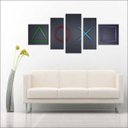 Ver imagem 1 de Quadro Decorativo Geek Nerd Games Jogos Quartos Salas Interiores Mosaico 5 Peças Com Moldura