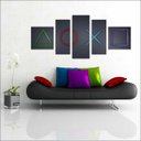 Ver imagem 3 de Quadro Decorativo Geek Nerd Games Jogos Quartos Salas Interiores Mosaico 5 Peças Com Moldura