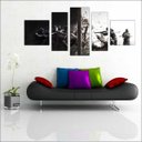Ver imagem 1 de Quadro Decorativo Rainbow six Games Jogos Quartos Salas Interiores Mosaico 5 Peças Com Moldura