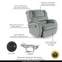 Ver imagem 3 de Poltrona do Papai Sala de Cinema Reclinável Manchester Power Elétrica Usb Pu Cinza G23 Encantum