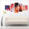 Quadro Decorativo Dragon Ball Desenho Anime Quartos Salas Interiores Mosaico 5 Peças Com Moldura - 4
