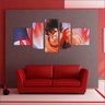 Quadro Decorativo Dragon Ball Desenho Anime Quartos Salas Interiores Mosaico 5 Peças Com Moldura - 5
