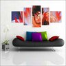 Quadro Decorativo Dragon Ball Desenho Anime Quartos Salas Interiores Mosaico 5 Peças Com Moldura - 1
