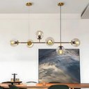 Ver imagem 2 de Lustre Pendente Orion Dourado Moderno com 3 Cores de Luz Bivolt