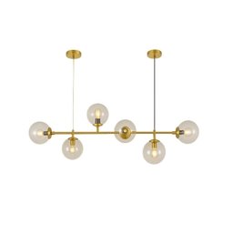 Lustre Pendente Orion Dourado Moderno com 3 Cores de Luz Bivolt - 5