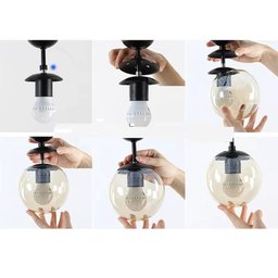 Lustre Pendente Orion Dourado Moderno com 3 Cores de Luz Bivolt - 3