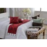 Jogo Peseira Cama King Size Jacquard Pedrarias Com Almofadas - Vermelho - 1