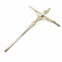 Ver imagem 1 de Crucifixo de Metal Dourado Parede Grande 28 cm
