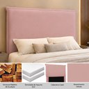 Ver imagem 3 de Cabeceira Decorativa Casal 1,40m Trento Veludo Rosa - Gran Belo