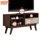 Ver imagem 6 de Rack para Tv até 50 Polegadas 1 Porta Houston Valdemóveis Chocolate/off White