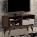 Ver imagem 1 de Rack para Tv até 50 Polegadas 1 Porta Houston Valdemóveis Chocolate/off White