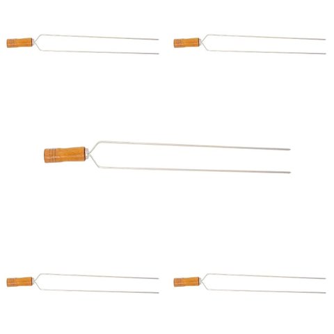 Espeto Duplo Churrasco Kit 5 Simples 83cm Aço Forte Carne