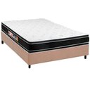 Ver imagem 1 de Cama Box Casal: Colchão Espuma Castor D33 Black e White + Base CRC Suede Clean(138x188)