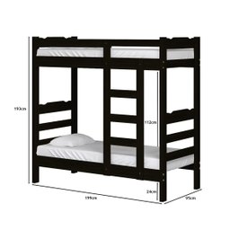 Beliche Quarto Solteiro Recife Cor Preto - 2 Beliche Quarto Solteiro Recife Cor Preto - 2