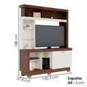 Ver imagem 3 de Estante Home Tv 50 Pol 2 Portas 161 Cm Valenca Nogueira Real Off White Colibri