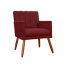 Ver imagem 3 de Kit 2 Poltronas Cadeiras Decorativa para Recepção Cecília Suede Vermelho Bordo - Incasa Decor