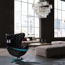 Ver imagem 2 de Poltrona Decorativa Egg Chair Nº 44 Hamilton Preta - Gran Belo