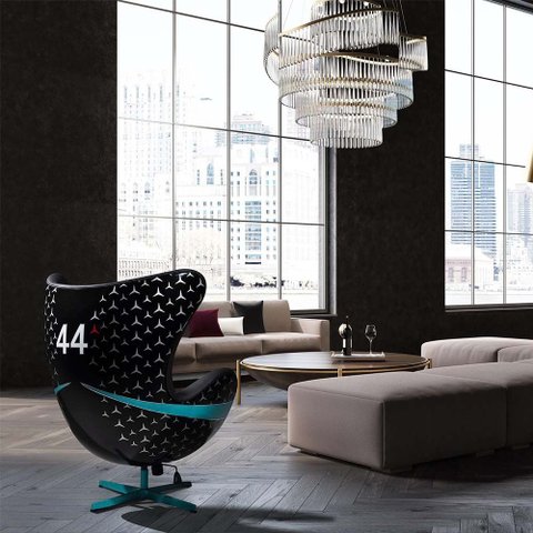 Poltrona Decorativa Egg Chair Nº 44 Hamilton Preta - Gran Belo