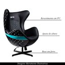 Ver imagem 4 de Poltrona Decorativa Egg Chair Nº 44 Hamilton Preta - Gran Belo