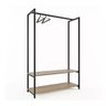 Arara Dupla Moderna Roupas Cabideiro Industrial Ferro e Mdf - 1