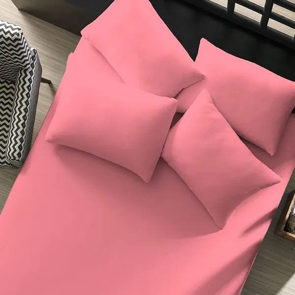 Lençol Avulso Portallar King Malha Liso Linha Casa Rosa Flamingo - 1